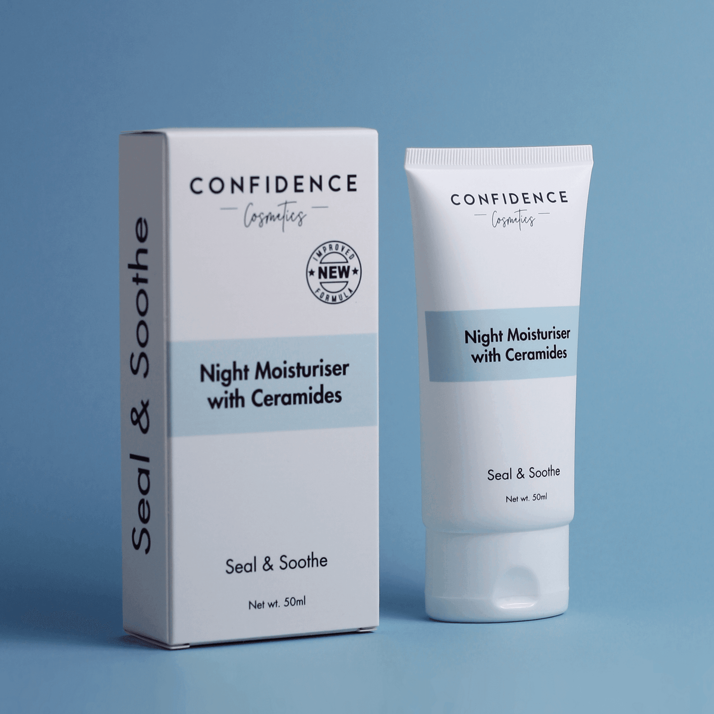 (New Formulation) Seal & Soothe Night Moisturiser with Ceramides - Confidence Cosmetics