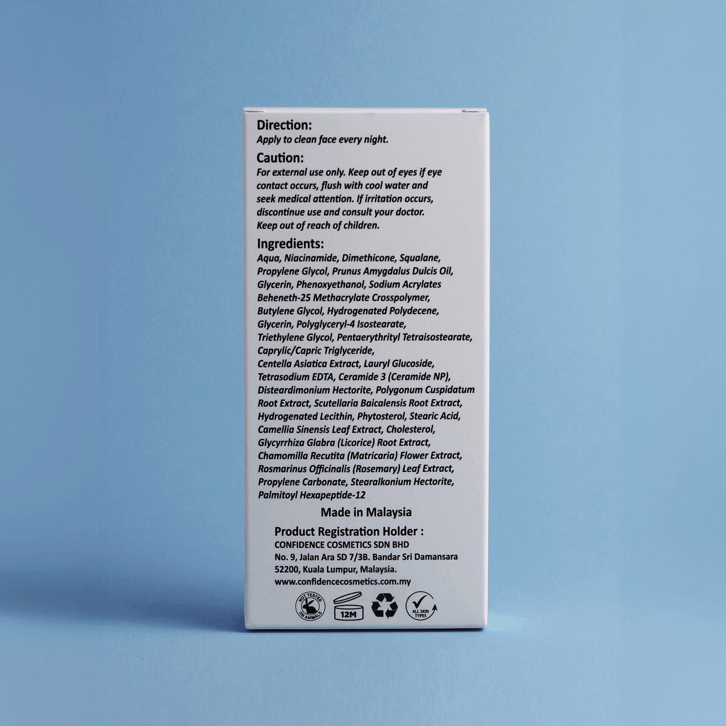 (New Formulation) Seal & Soothe Night Moisturiser with Ceramides - Confidence Cosmetics