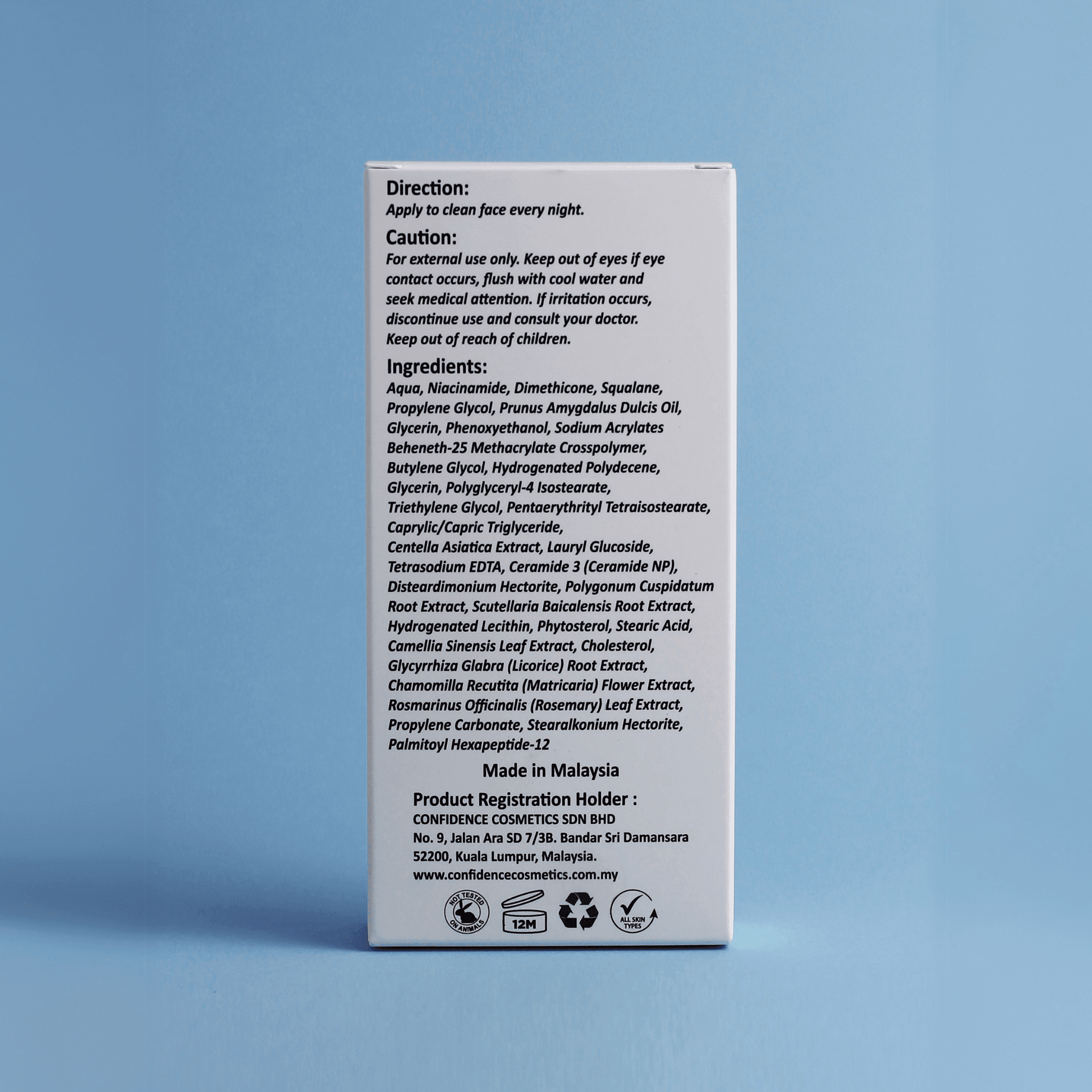 (New Formulation) Seal & Soothe Night Moisturiser with Ceramides - Confidence Cosmetics