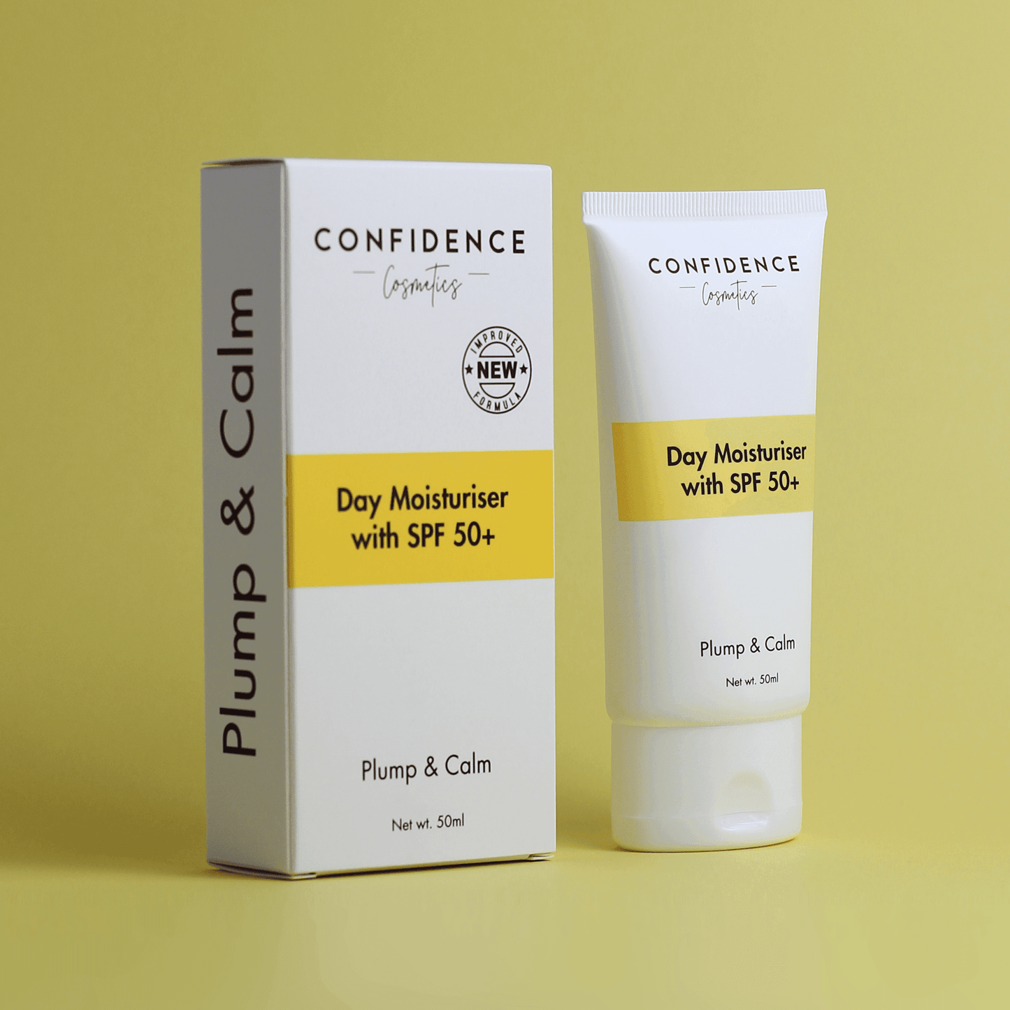 (New Formulation) Plump & Calm Day Moisturiser with SPF 50+ - Confidence Cosmetics