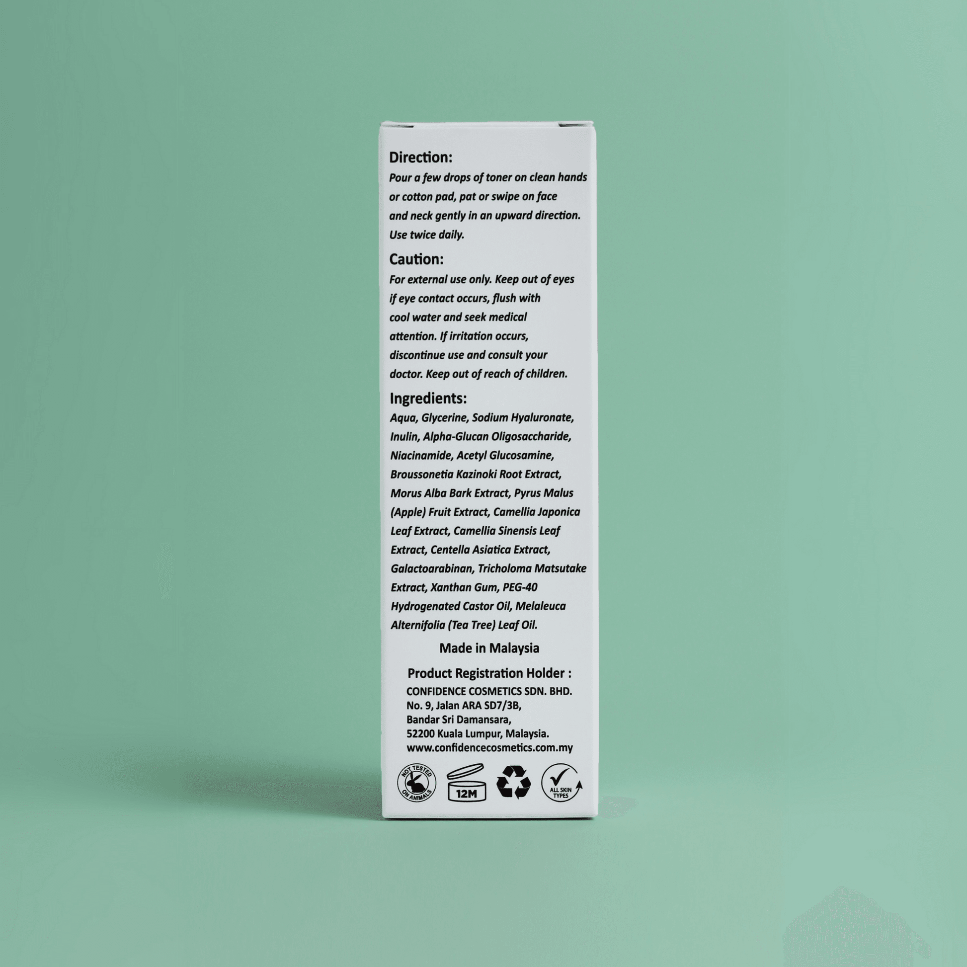 Hydrate & Brighten Essence Toner with Green Tea - Confidence Cosmetics