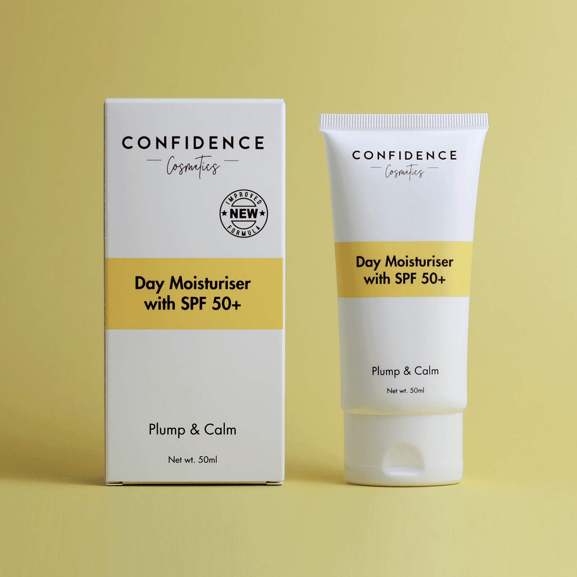 (New Formulation) Plump & Calm Day Moisturiser with SPF 50+ - Confidence Cosmetics