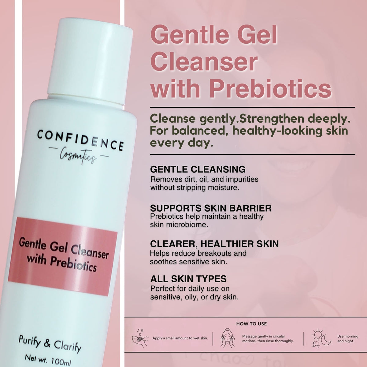 Purify & Clarify Gentle Gel Cleanser With Prebiotics