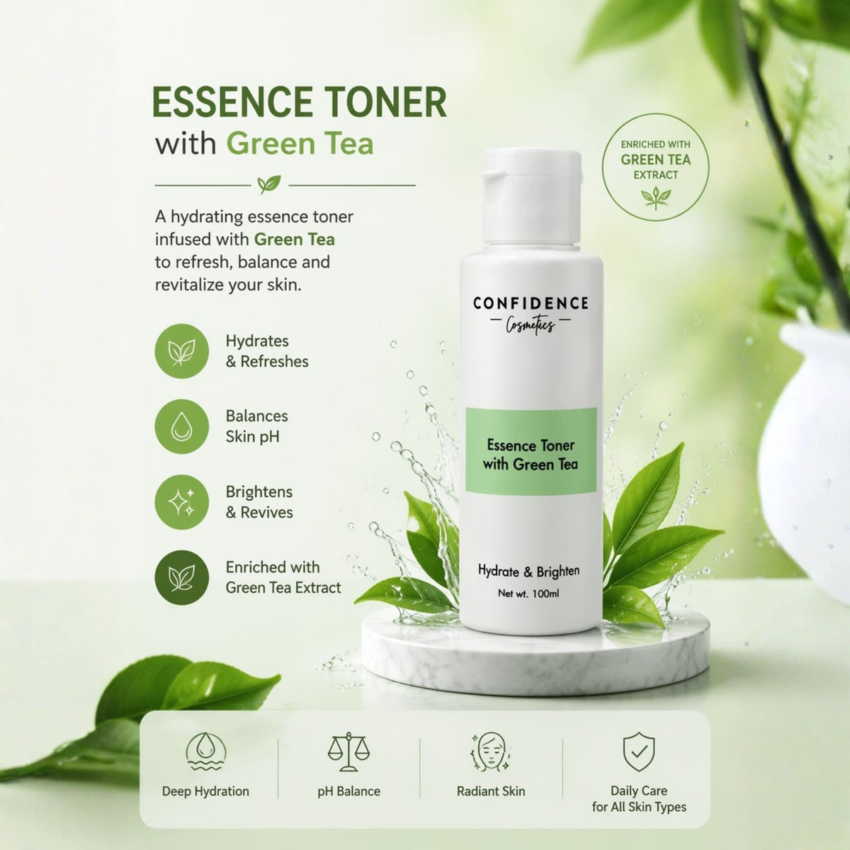 Hydrate & Brighten Essence Toner with Green Tea